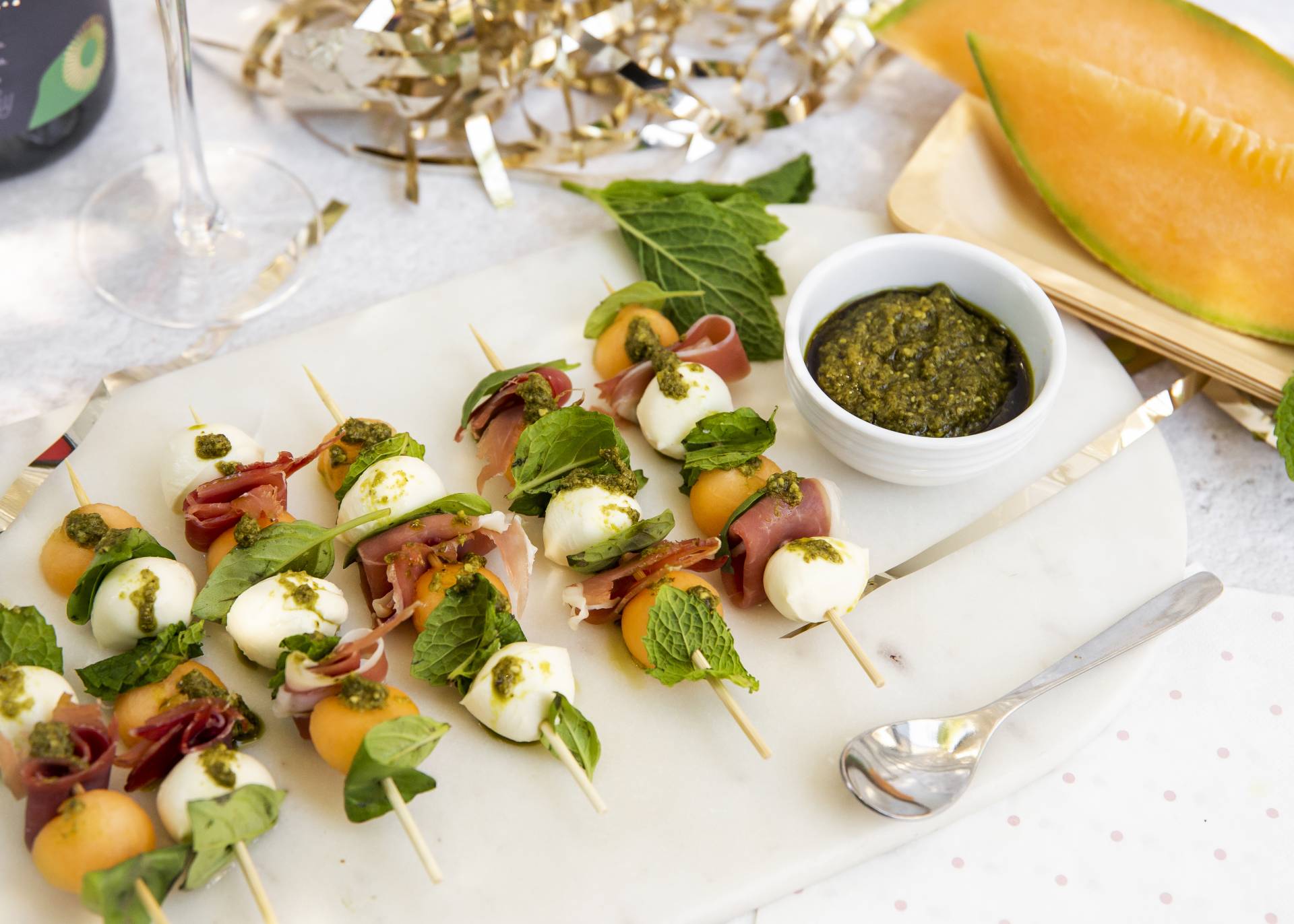 Rockmelon & Prosciutto Skewers A Better Choice